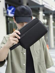 gorchis New Arrival Men's Large Capacity Handheld Bag With Multiple Pockets, Water-Proof And Design, Suitable For Travel Toiletry Men Clutch Bag Handbag Wristlet Bag Purses Anti Theft Bag Stylish Practical Handbag Organizer Gifts Coin Purse Holiday Gifts For Men Chest Bag For Men Side Bags For Men Satchel Bag Leather Bag Hobo Bag Vintage Black Bag Travel Essentials Pouch Christmas Bags Men's Gifts