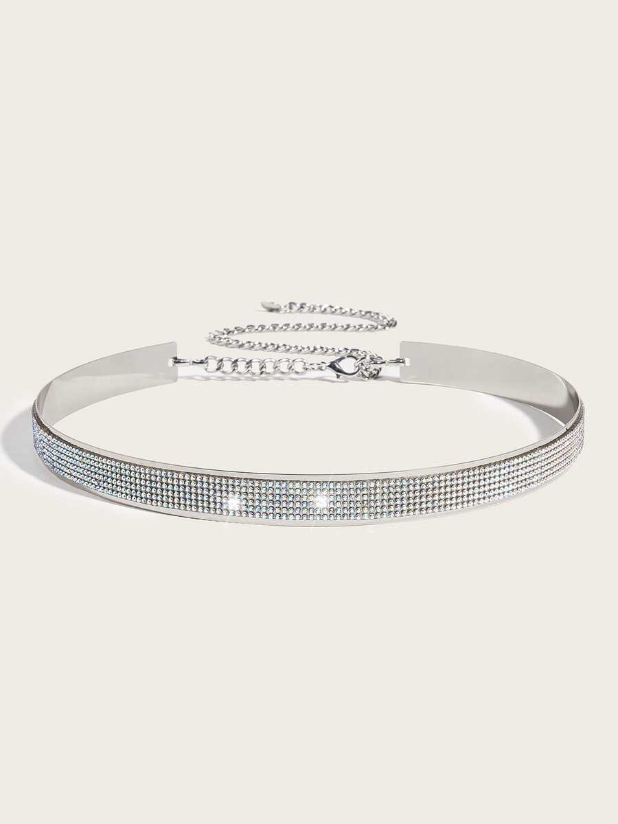 1pc Silver-color Steel Ring Waist Chain For Women - Silver - View 1