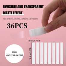 36 件裝防水連衣裙布膠帶雙面秘密身體自粘胸罩帶安全透明透明內衣膠帶 - 無色 - 查看 5