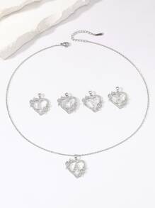 1 pièce Collier pendentif en forme de fleur avec lettre anglaise de style mode amour pour le port quotidien des femmes, Saint-Valentin