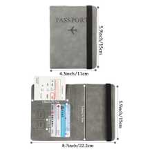 Passport Holder Wallet With Card Slot And Travel Accessories - Grey - View 2