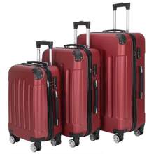 3-In-1 Portable ABS Trolley Case Luggage 20" / 24" / 28" - Đỏ - Xem 2