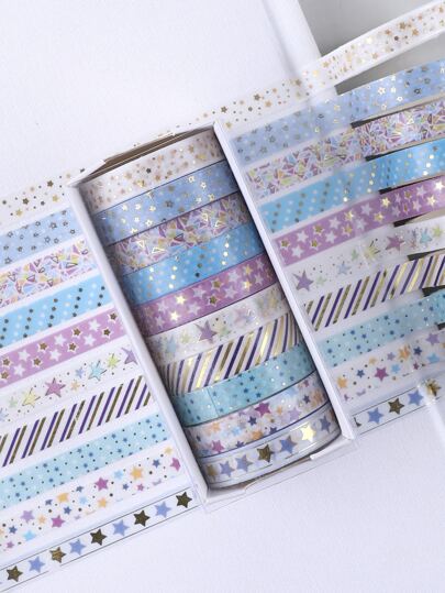 1/2box Bronzing Creative Washi Tape, 2metres, Junk Journal Stickers Supplies, Creative Masking Tape, Scrapbooking Decor, Journaling Decor Back To School