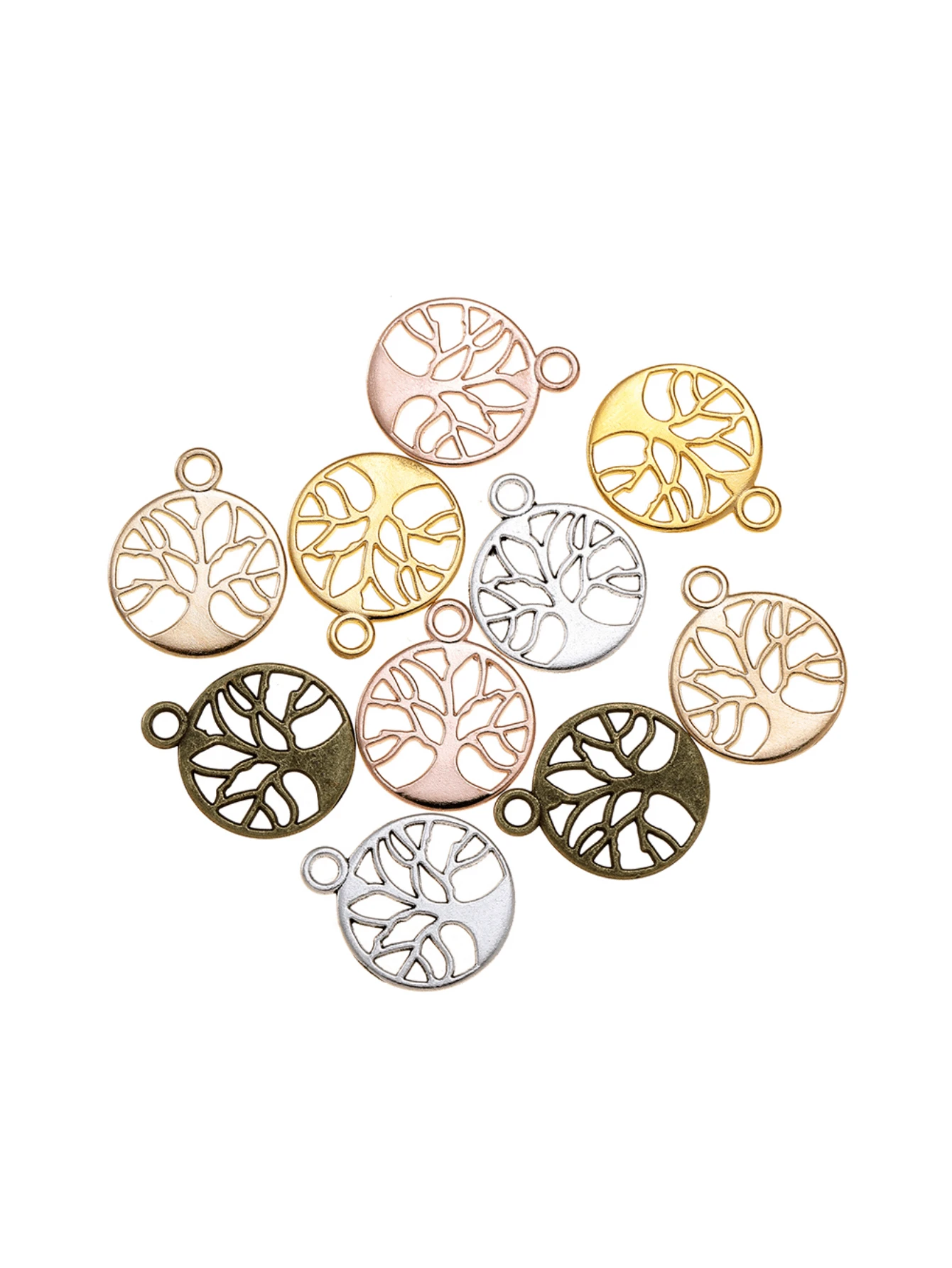 yuenz 30入組5生命之樹吊墜吊墜首飾配件製作手環項鍊DIY18*15mm