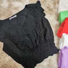 Women Tops - 黑色 - 查看 1