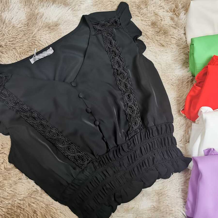 Women Tops - 黑色 - 查看 1