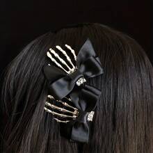 1pc Retro Punk Skull And Bone Hair Clip For Women - Perfect For Gothic Style Street,Hair Accessories,Hair Barrettes Hair Clips Hair Claws, School Stuff, Head Accessories - Black - View 4