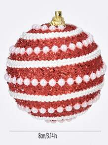 珍珠線裝飾優雅膠黏劑聖誕球,樹裝飾物,泡沫&金屬亮絲球聖誕裝飾用品