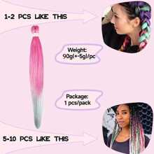 Pre streched Braiding Hair within Sparkling Tinsel Hair Extensions Soft Yaki Texture Easily Crochet Twist Braids Hair Synthetic Box Braiding Hair for Women - Multicolor - View 5