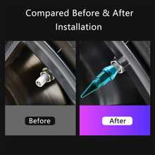 4 件装轮胎气门嘴盖，铝制轮胎气门嘴盖套装，耐腐蚀，通用气门嘴盖，适用于汽车、卡车、摩托车、SUV 和自行车 - 藍色 - 查看 3