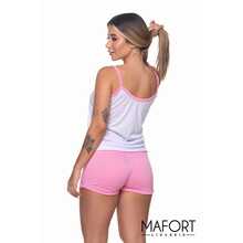 Pijama Feminino Malha Verao Baby Doll Short Lingerie Moda Íntima Feminina Confortavel Dormir Blogueirinha Natal - G - Visão 3