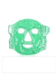 1pc Plush Fabric Gel Face Mask For Hot And Cold Therapy - Green - View 6