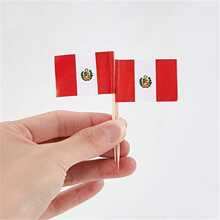 100pcs Peru Flag Toothpick, Mini Stick-shaped Cupcake Decorating Accessory - peruvian flag - View 3