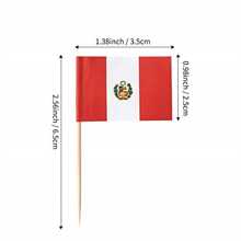 100pcs Peru Flag Toothpick, Mini Stick-shaped Cupcake Decorating Accessory - peruvian flag - View 2