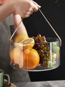 Plastic Ice Bucket For , Cola, Champagne, Red Wine, Portable Clear Basket For Fruit Storage - Clear - View 2