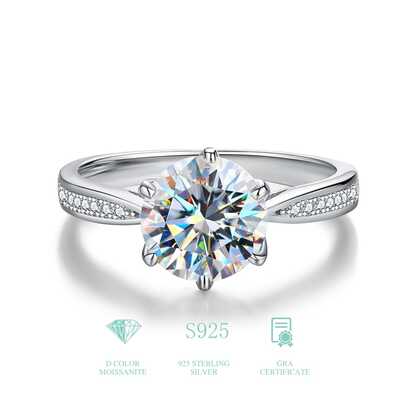 ESBERRY 1 chiếc nhẫn đính hôn/nhẫn cưới Moissanite, nhẫn vĩnh cửu/nhẫn hứa hẹn/nhẫn kỷ niệm bằng bạc Sterling S925 dành cho nữ, quà tặng trang sức cao cấp/trang sức cô dâu