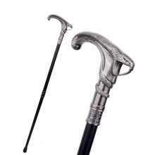 NAXUJI Silver Snake Head Anti-slip Metal Alloy Climbing Stick - Silver - View 1
