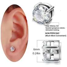 1pair Magnetic Earrings/cuff Clip For Men Non-piercing Punk Style Fake Ear Stud Jewelry