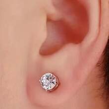 1pair Magnetic Earrings/cuff Clip For Men Non-piercing Punk Style Fake Ear Stud Jewelry