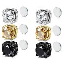 1pair Magnetic Earrings/cuff Clip For Men Non-piercing Punk Style Fake Ear Stud Jewelry