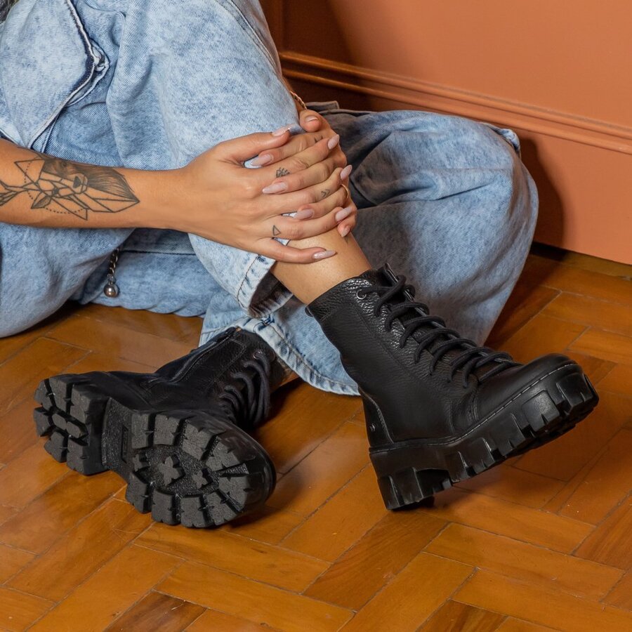 Women Fashion Boots - 黑色 - 查看 1