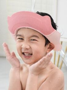 1pc Cute Silicon Baby Shower Cap With Animal Design (Little Fox And Crown) Suitable For Baby Showering To Protect Their Face, Eyes, Nose And Ears From Water - Pink - View 2