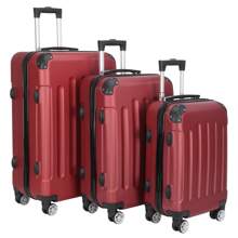 3-In-1 Portable ABS Trolley Case Luggage 20" / 24" / 28" - Đỏ - Xem 4