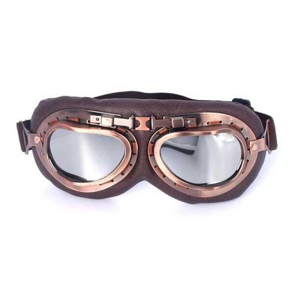 Vintage Sporty Style Goggles, Pilot Design Anti-Fog And Eye Protection Glasses For Motorcycle Riding