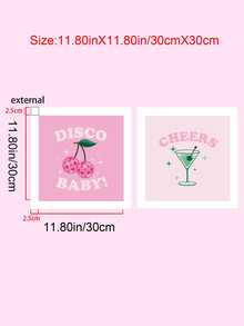 2入組30x30公分粉色櫻花設計裝飾畫布畫,適用於嬰兒房、教室或牆面裝飾,現代時尚風格 - 彩色 - 查看 2