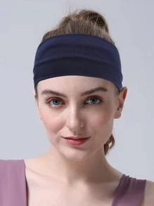 4条装男女通用加宽（7.5厘米-2.95英寸）简约发带，防滑吸汗，弹性柔软，适合瑜伽、跑步、健身等运动，也可作头巾、发带、吸汗带、校园用品、大学秋冬季发饰，适合女性度假装扮，优雅围巾，柔软头巾 - 彩色 - 查看 3