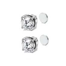 1pair Magnetic Earrings/cuff Clip For Men Non-piercing Punk Style Fake Ear Stud Jewelry
