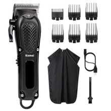 Máquina De Corte De Cabello Kemei Km-1071 Para Hombre - Negro - Ver 1