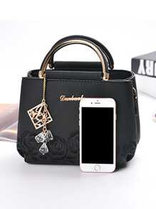 Minimalist Women Fashion Embroidered Handbag With Random Accessory Charm, Best Mother's Day Gifts Ever