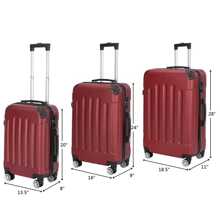 3-In-1 Portable ABS Trolley Case Luggage 20" / 24" / 28" - Đỏ - Xem 8