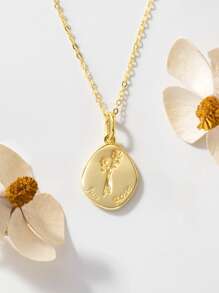 1入組 925純銀 12個月份幸運誕生花吊墜項鏈，附有45公分長的鍊子，花型標籤個人訂製項鍊，14K鍍金精美珠寶，適合於女士，妻子，女兒，母親感恩節禮物 - 3月 - 查看 17