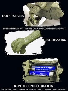 1 hộp Đồ chơi điện Điều khiển từ xa Hình khủng long, Tiếng gầm Velociraptor & Mô hình động vật mô phỏng ánh sáng Spinosaurus Thời kỳ kỷ Jura Quà tặng sinh vật thời tiền sử cho bé trai 3-12 tuổi, Có thể sạc lại, Bộ điều khiển từ xa Yêu cầu pin thông thường (Không bao gồm pin), Màu nâu - màu nâu - Xem 6