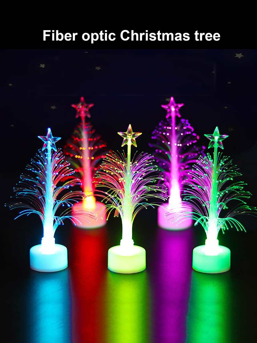 2入組led光纖樹狀夜燈,變色發光光纖樹模擬植物,適用於生日禮物 - 無色 - 查看 1