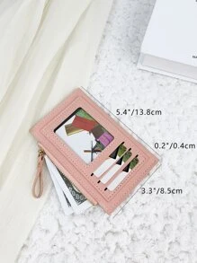 时尚双色卡夹超薄轻便便携式现金钱包身份证信用卡零钱袋适用于生日礼物周年纪念圣诞节情人节情侣女士女孩女士青少年大学生学校学生包学校用品适用于学校宿舍和返校