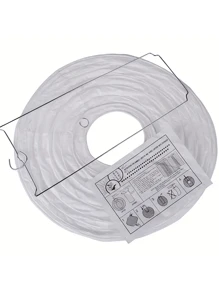 White Round Paper Lantern, Wedding Decorative Lantern With DIY Painted Design, Lamp Shade - White - View 6