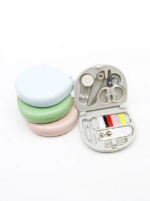 1set Convenient Mini Grey Sewing Box