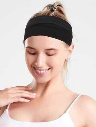 4 st. unisex-pannband, breddade (7,5 cm/2,95 tum), justerbara halkfria, absorberande, elastiska, mjuka tygpannband för kort/långt hår, lämpliga för yoga, löpning, fitness, turban, pannband, svettband, skolsaker, college, höst/vinter, hårband, håraccessoarer för kvinnor, för semesterkläder, kvinna, elegant halsduk, dambandana, mjuk huvudbonad