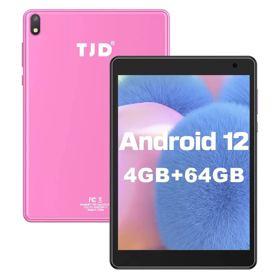 TJD Tablet 7.5 inch, Android 12.0 Smart Tablets 64GB Storage 512GB Expandable, Quad-Core Processor, Google GMS Certified Tablet Computer, PS FHD 1440x1080 Resolution Display, WiFi/Bluetooth 5.0 - Hồng - Xem 1