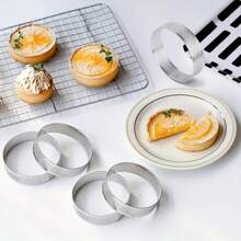 Tròn Đục lỗ Vòng bánh Mousse Với Lỗ , 0.8mm , Đối với Tiếng Pháp Bánh & Cheese , Khuôn nướng , Thép không gỉ 430 - Bạc - Xem 7