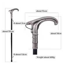 NAXUJI Silver Snake Head Anti-slip Metal Alloy Climbing Stick - Silver - View 3