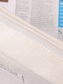 Estuche Para Lápices De Estudiante De Gran Capacidad, Bolsa De Almacenamiento Con Clasificación Multifuncional, Bolsa De Almacenamiento De Estacionaria De Cuadrícula - Rosa - Ver 6