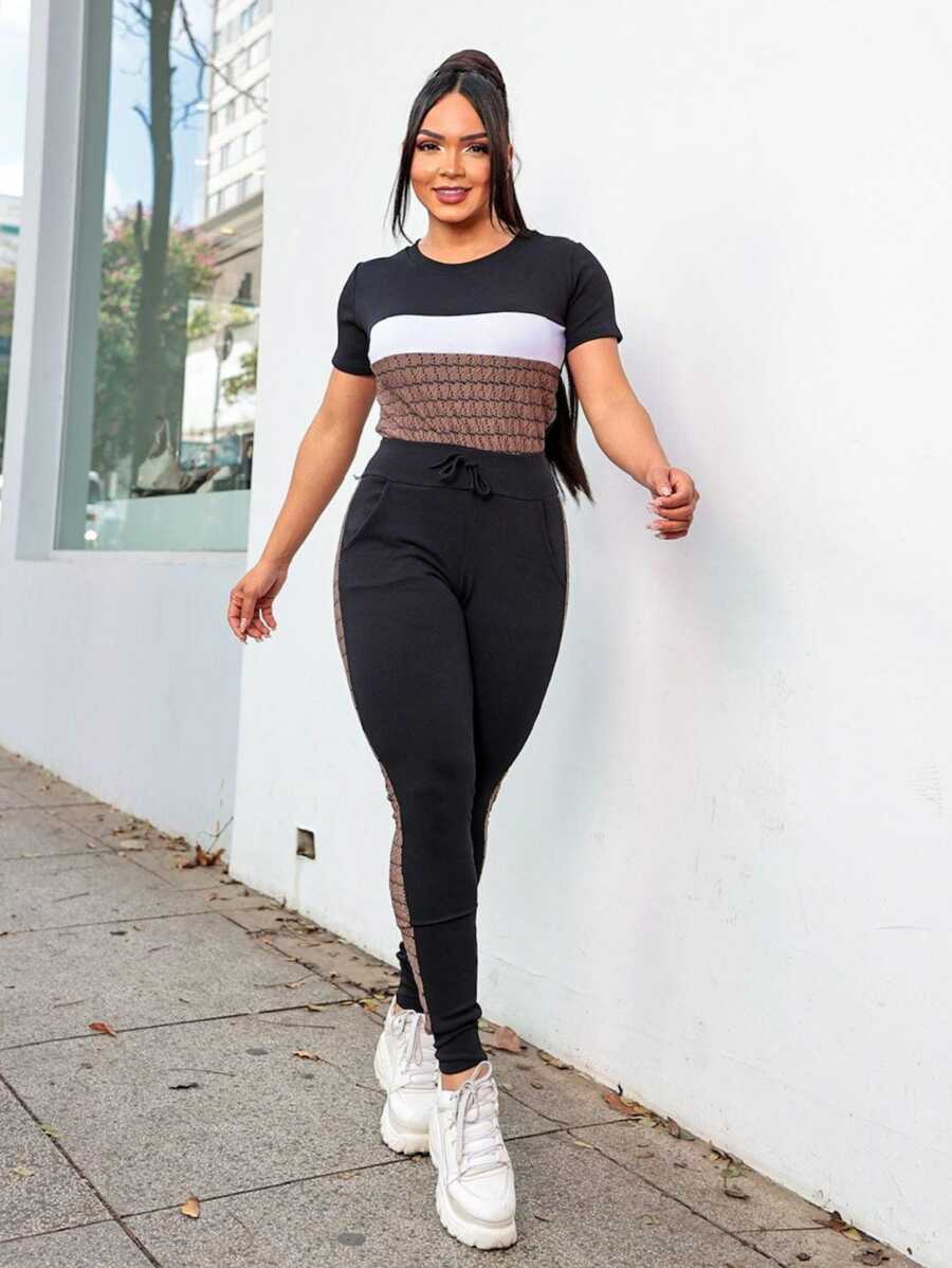 Women Two-piece Outfits - 巧克力棕 - 查看 1