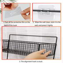 1pc Wall Mounted Storage Basket Without Drilling For Bathroom, Kitchen, Dormitory - Black - View 8
