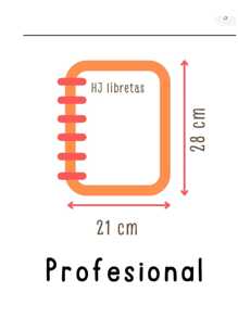 Libretas profesional de CUADRO CHICO 100 hojas decoradas pasta dura IdeasHJ - Rosa coral - Ver 4