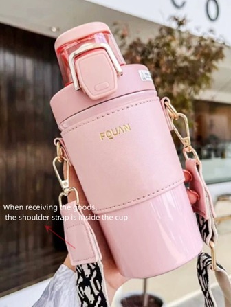 FQUAN 1入組Mr.diy 保溫瓶（帶背帶，背帶在瓶內，需自行安裝）