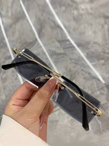 cabecade 男女通用无框时尚眼镜，奢华复古风格，旅行眼镜 - 黑色 - 查看 4